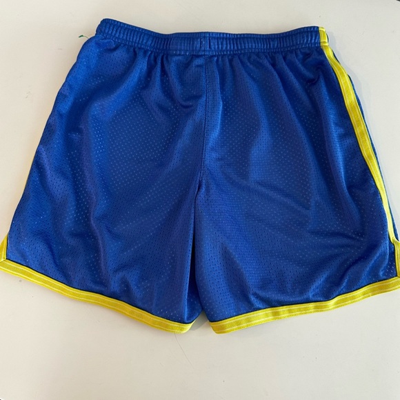 Nike Blue‎ Mesh Basketball Shorts with Yellow Trim | Size [Insert Size] - Picture 2 of 6